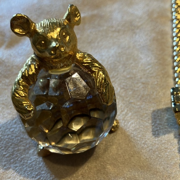 Ladies, beautiful citizen, watch, 24 karat, gold, plated, crystal bear, Italy - Picture 3 of 8